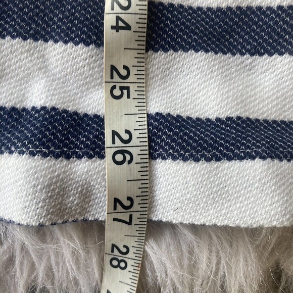 Caslon Top Sz Small Blue White Striped Bell Sleeve Knit Tunic Tie Sleeves Winter - Picture 8 of 9